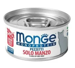 Monge Monoproteico Pezzetti Solo Manzo Cibo Umido Gatti 80g