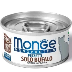 Monge Monoprotein Pezzetti Solo Bufalo Cibo Umido Per Gatti Adulti 80g