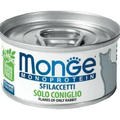 Monge Monoprotein Sfilaccetti Solo Coniglio Cibo Umido Per Gatti Adulti 80g