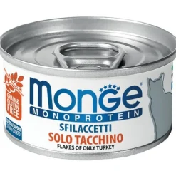 Monge Monoprotein Sfilaccetti Solo Tacchino Cibo Umido Per Gatti Adulti 80g