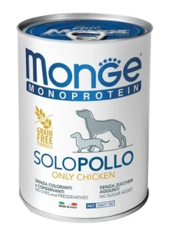 Monge Monoprotein Solo Pollo Cibo Umido Per Cani Adulti 400g