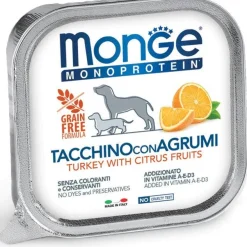 Monge Monoprotein Tacchino Con Agrumi Cibo Umido Per Cani Adulti 150g