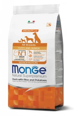 Monge Natural Superpremium All Breeds Anatra COn Riso E Patate Cibo Secco Cani Cuccioli Sacco 12Kg