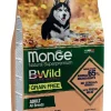 Monge Natural SuperPremium Grain Free Formula All Breeds Gusto Salmone Con Piselli Cibo Secco Cani Adulti Sacco 12kg