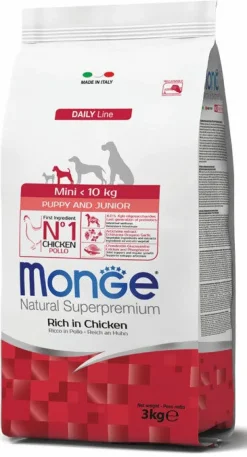 Monge Natural Superpremium Mini Ricco In Pollo Cibo Secco Cani Cuccioli Taglia Mini Sacco 800g