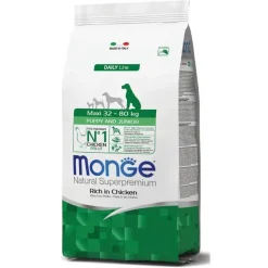 Monge Ricco Di Pollo Cibo Secco Per Cani Cuccioli Taglia Grande Sacco 12 Kg