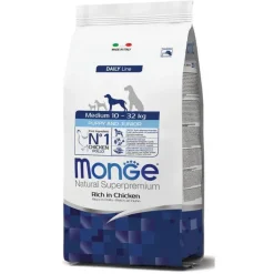 Monge Ricco Di Pollo Cibo Secco Per Cani Cuccioli Taglia Media Sacco 3 Kg