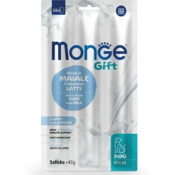 Monge Sticks Accrescimento Per Cani Puppy/Junior Maiale Fresco Con Latte 45g