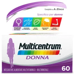 Multicentrum Donna Integratore Alimentare Multivitaminico Vitamina D Calcio Ferro Acido Folico 60 Compresse