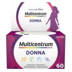 Multicentrum Donna Integratore Alimentare Multivitaminico Vitamina D Calcio Ferro Acido Folico 60 Compresse