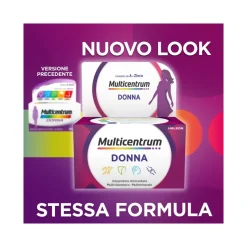 Multicentrum Donna Integratore Alimentare Multivitaminico Vitamina D Calcio Ferro Acido Folico 60 Compresse