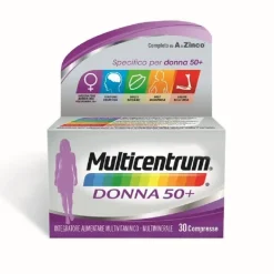 Multicentrum Donna 50+ Integratore Multivitaminico Multiminerale Ferro Calcio Vitamina D D3 30 Compresse