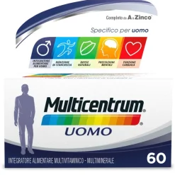 Multicentrum Uomo Integratore Alimentare Multivitaminico Vitamina B D3 A Calcio Magnesio 60 Cpr