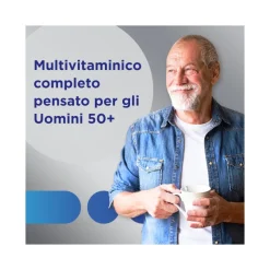 Multicentrum Uomo 50+ Integratore Alimentare Multivitaminico Vitamina D3 C B Zinco Magnesio 60 Cpr