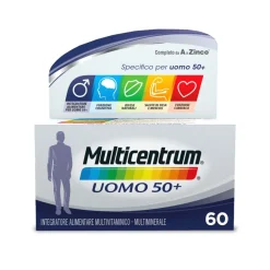 Multicentrum Uomo 50+ Integratore Alimentare Multivitaminico Vitamina D3 C B Zinco Magnesio 60 Cpr