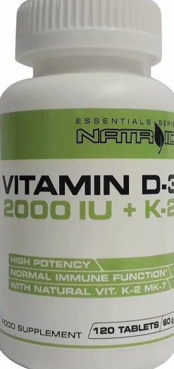 Natroid Vitamin D-3 2000IU + K2 120 Compresse