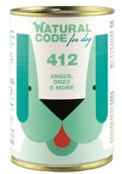 Natural Code 412 Cibo Umido Con Angus/Farro/More Per Cani Adulti Barattolo 400g