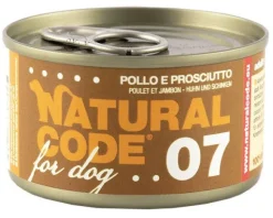 Natural Code 07 Pollo E Prosciutto Cani Adulti Lattina 90g