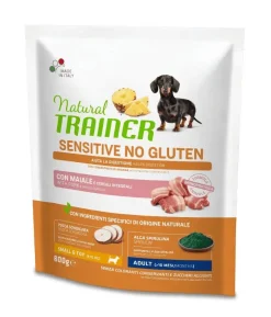 Natural Trainer Cane Sensitive No Gluten Mini Adult con Maiale 800g