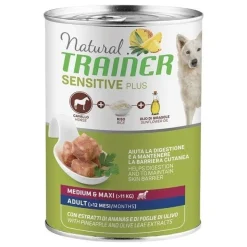 Natural Trainer Cane Sensitive Plus No Gluten Medium & Maxi Adult con Cavallo e Riso 400g