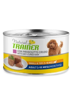 Natural Trainer Cibo Umido Prosciutto/Riso Per Cani Adulti Taglia Piccola Lattina 150g