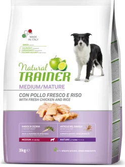 Natural Trainer Crocchette Pollo Fresco Per Cani Adulti Taglia Media Sacco 3kg
