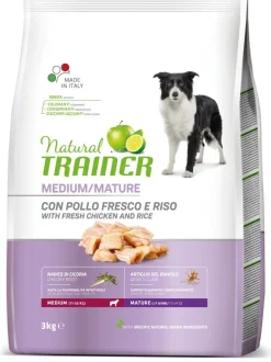 Natural Trainer Crocchette Pollo Fresco Per Cani Adulti Taglia Media Sacco 3kg