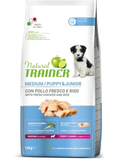 Natural Trainer Crocchette Pollo Fresco Per Cuccioli Taglia Media Sacco 12kg