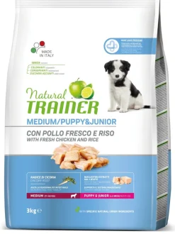 Natural Trainer Crocchette Pollo Fresco Per Cuccioli Taglia Media Sacco 3kg