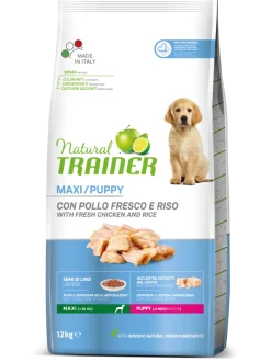 Natural Trainer Crocchette Pollo Fresco Per Cuccioli Taglia Grande Sacco 12kg