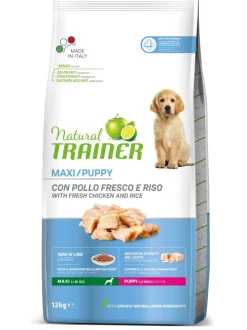 Natural Trainer Crocchette Pollo Fresco Per Cuccioli Taglia Grande Sacco 12kg