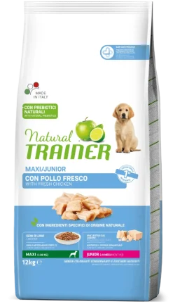 Natural Trainer Crocchette Pollo Per Cuccioli Taglia Grande Sacco 12 Kg