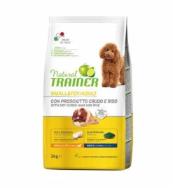 Natural Trainer Crocchette Prosciutto Crudo e Riso Cane Adult Small & Toy 2Kg