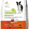 Natural Trainer Crocchette Prosciutto Crudo E Riso Per Cani Adulti Taglia Media Sacco 3kg
