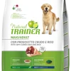 Natural Trainer Crocchette Prosciutto Crudo/Riso Per Cani Adulti Taglia Grande Sacco 3kg