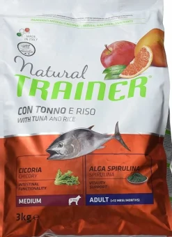 Natural Trainer Crocchette Tonno e Riso Cane Adult Medium 3Kg