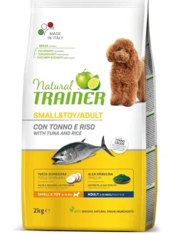Natural Trainer Crocchette Tonno/Riso Per Cani Adulti Taglia Piccola Sacco 2kg