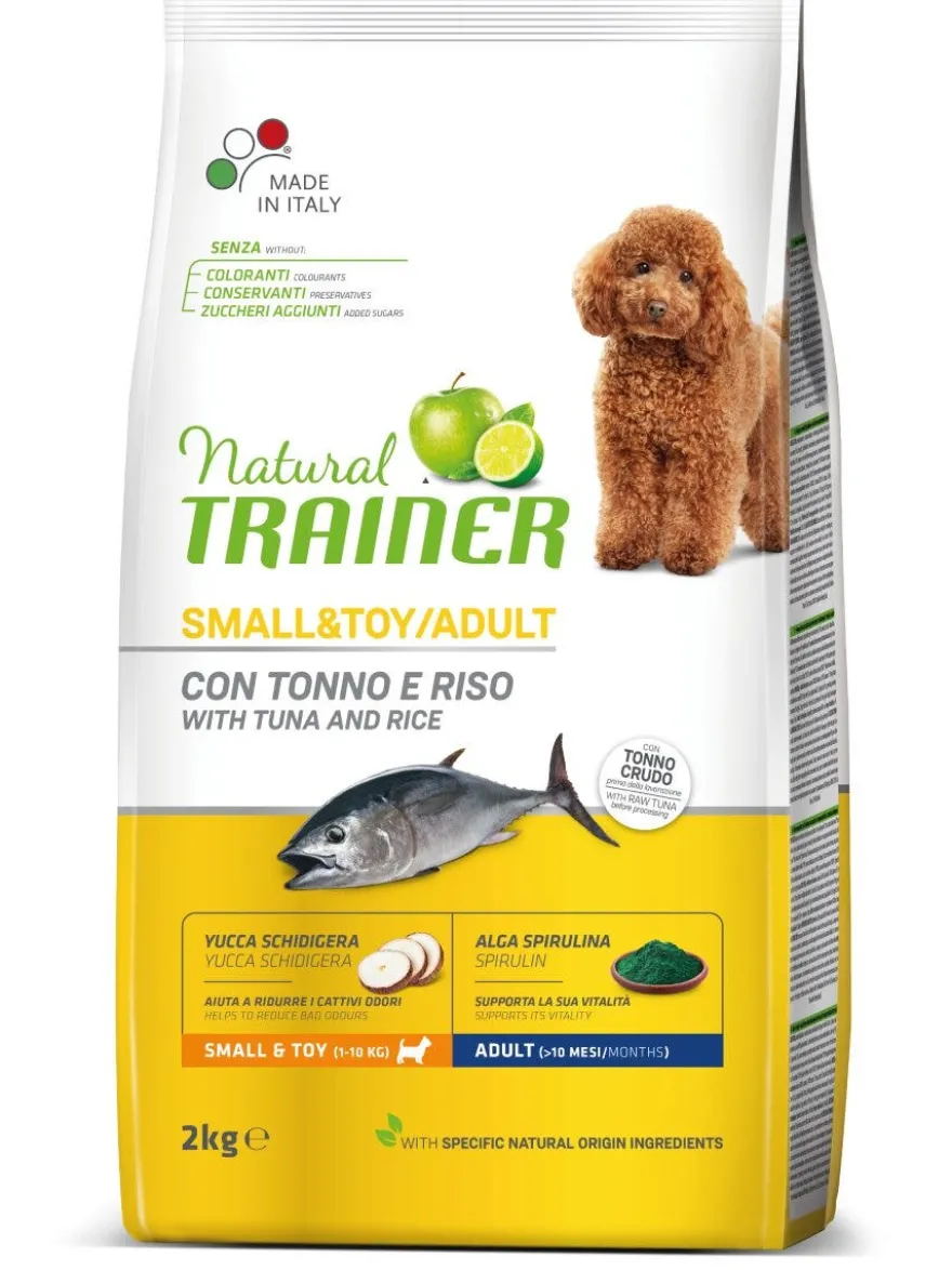 Natural Trainer Crocchette Tonno/Riso Per Cani Adulti Taglia Piccola Sacco 2kg