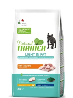 Natural Trainer Light In Fat Crocchette Tacchino Per Cani Adulti Taglia Mini 2kg