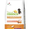 Natural Trainer Sensitive Mature Senza Glutine Crocchette Al Salmone Per Cani Senior Taglia Mini Sacco 2kg