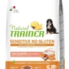 Natural Trainer Sensitive No Gluten Crocchette Con Salmone Per Cani Cuccioli Media/Grande Sacco 12kg