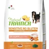 Natural Trainer Sensitive No Gluten Crocchette Con Salmone Per Cani Adulti Taglia Media/Grande Sacco 3kg