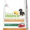 Natural Trainer Sensitive Senza Glutine Crocchette Agnello Per Cani Adulti Taglia Mini 7kg