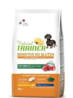 Natural Trainer Sensitive Senza Glutine Crocchette Agnello Per Cani Adulti Taglia Mini Sacco 2kg
