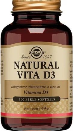 Natural Vita D3 Solgar 100 Perle - Integratore Vitamina D3