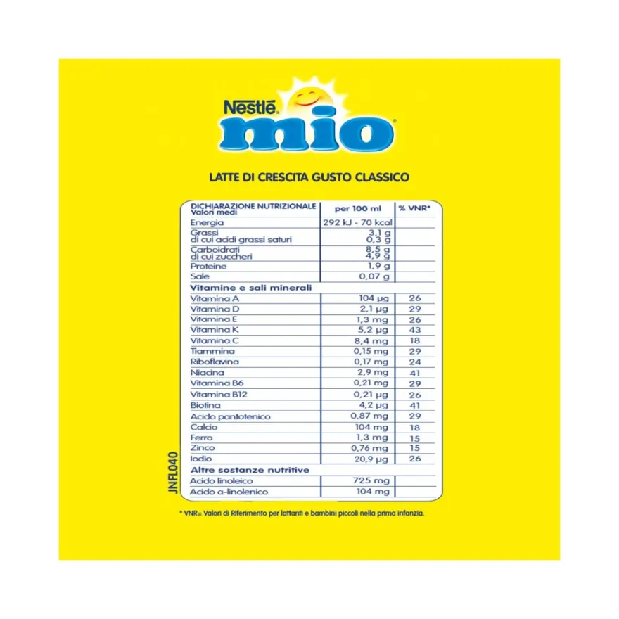 Nestlé Mio Latte Di Crescita Classico Liquido Brick 1 Litro