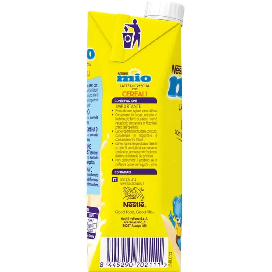 Nestlé Mio Latte Di Crescita Con Cereali Liquido Brick 500ml