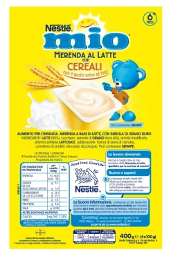 Nestlé Mio Merenda Al Latte Cereali 4 Vasetti Da 100g