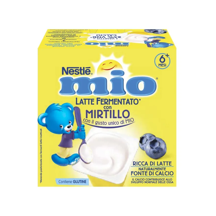 Nestlé Mio Merenda Latte Fermentato Mirtillo 4 Vasetti Da 100g