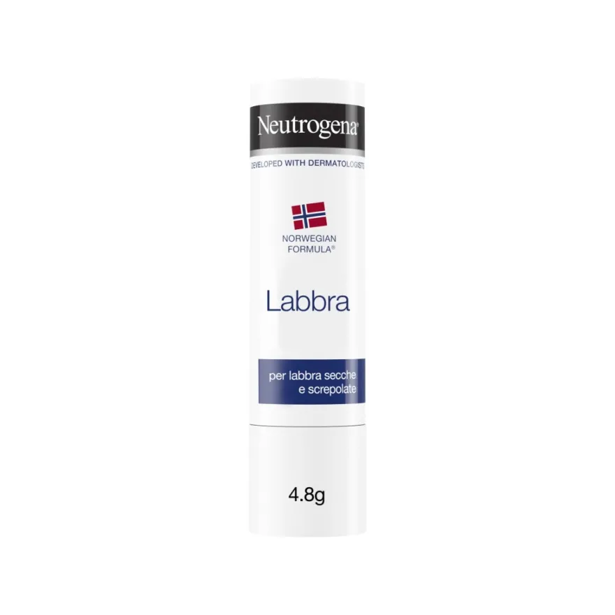 Neutrogena Balsamo Labbra con Glicerina Lipstick per Labbra Secche Formula Norvegese Burrocacao per Labbra Screpolate 4,8gr